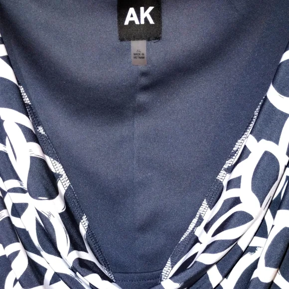 Anne Klein Women's Valentina Printed Sheath Dress Blue and White - Picture 4 of 5